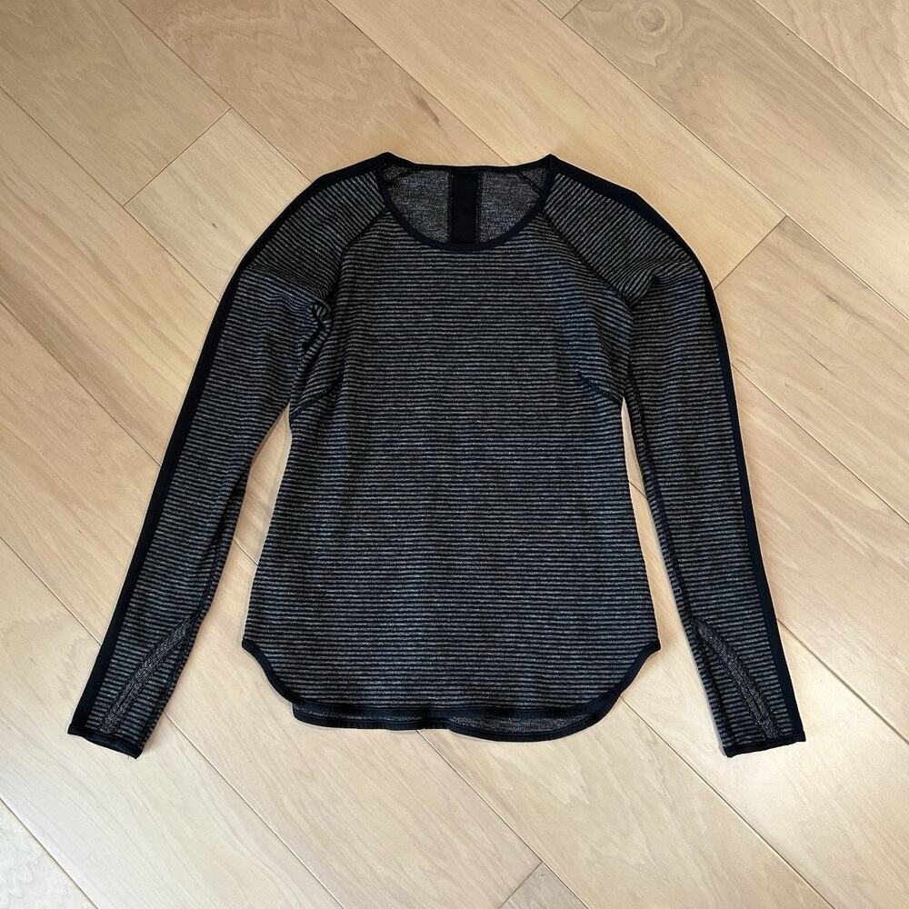 Lululemon Run Under Striped Shirt Long Sleeve Women’s See Dims Small?